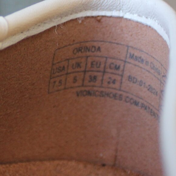 NEW Vionic Orinda Flats Ivory Leather sz 7.5 - Picture 10 of 12